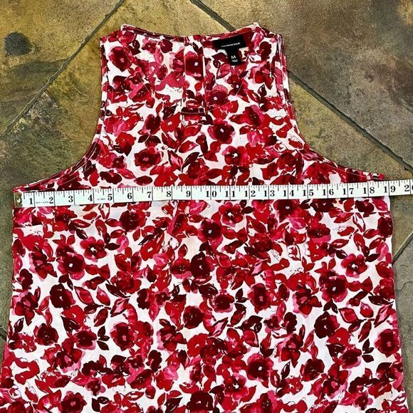 Who What Wear Women’s Red Floral Halter Tank Blouse Medium - Picture 5 of 9